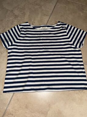 Madewell Striped Navy and White Short Sleeve Tee